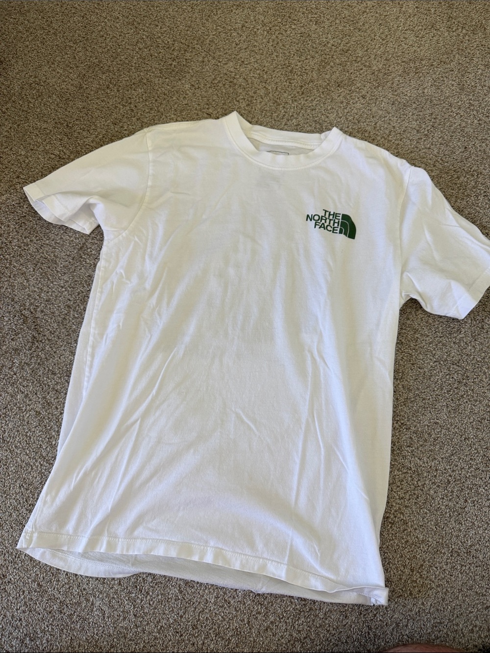 The North Face White Short Sleeve Tee with Green Logo